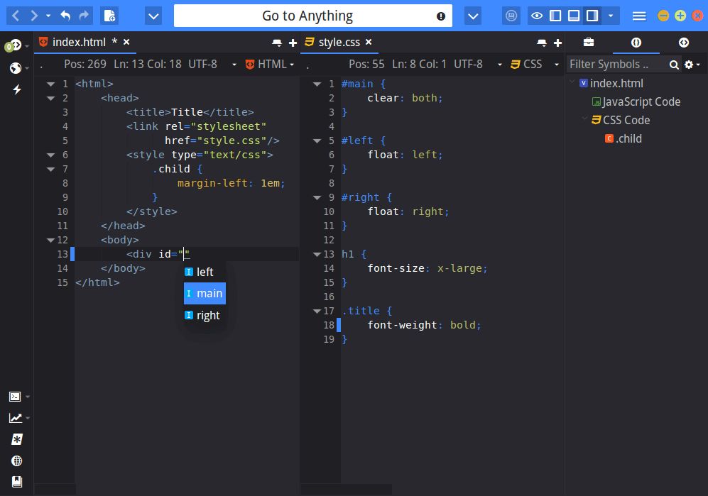 CSS Code Intel with Komodo LESS SCSS Screenshot 2