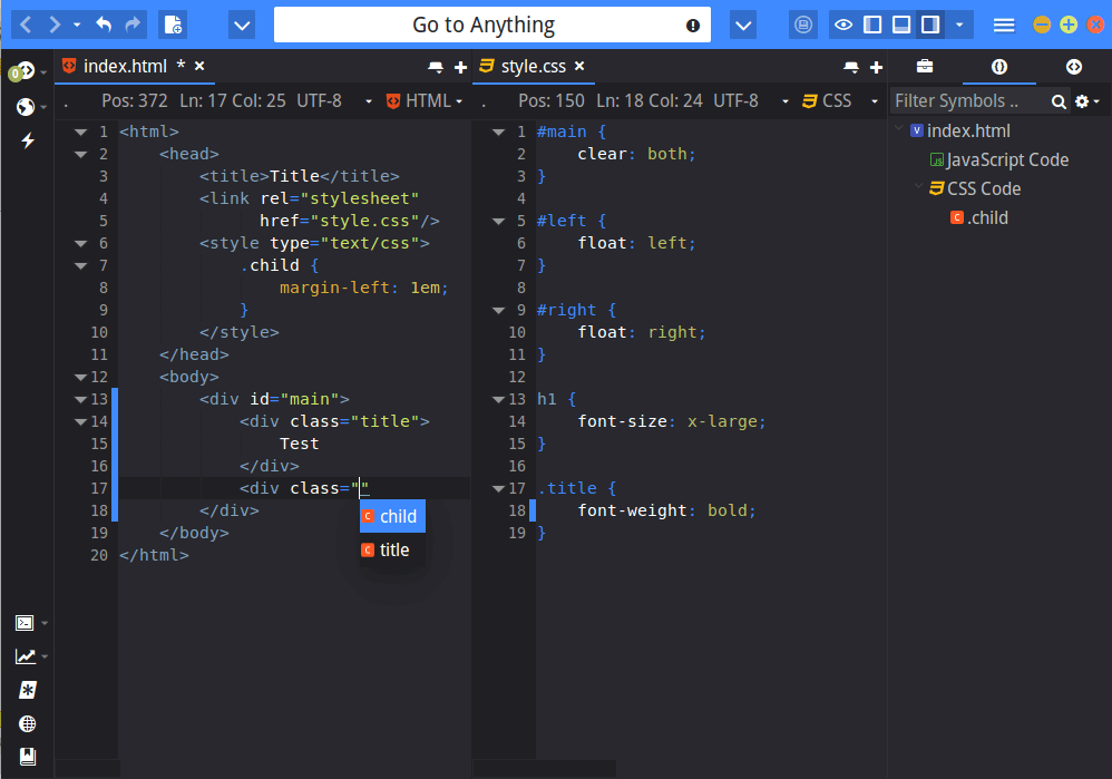 CSS Code Intel with Komodo LESS SCSS Screenshot 4