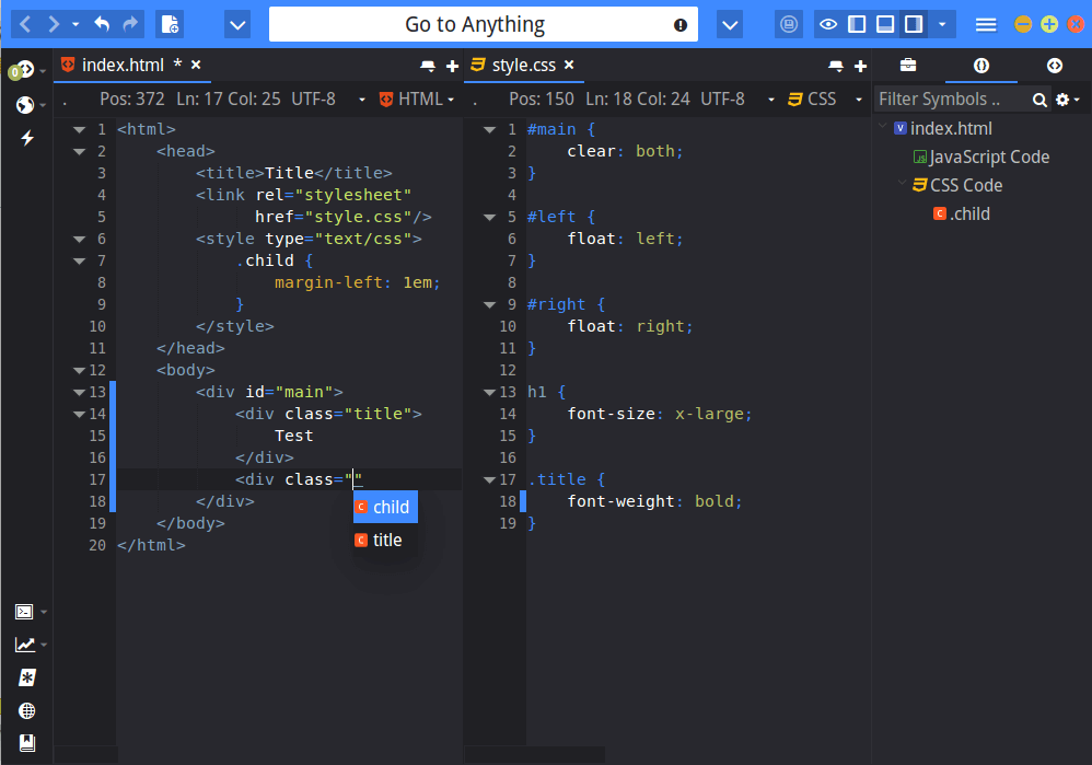 CSS Code Intel with Komodo LESS SCSS Screenshot 4 CSS Code Intel with Komodo LESS SCSS Screenshot 4