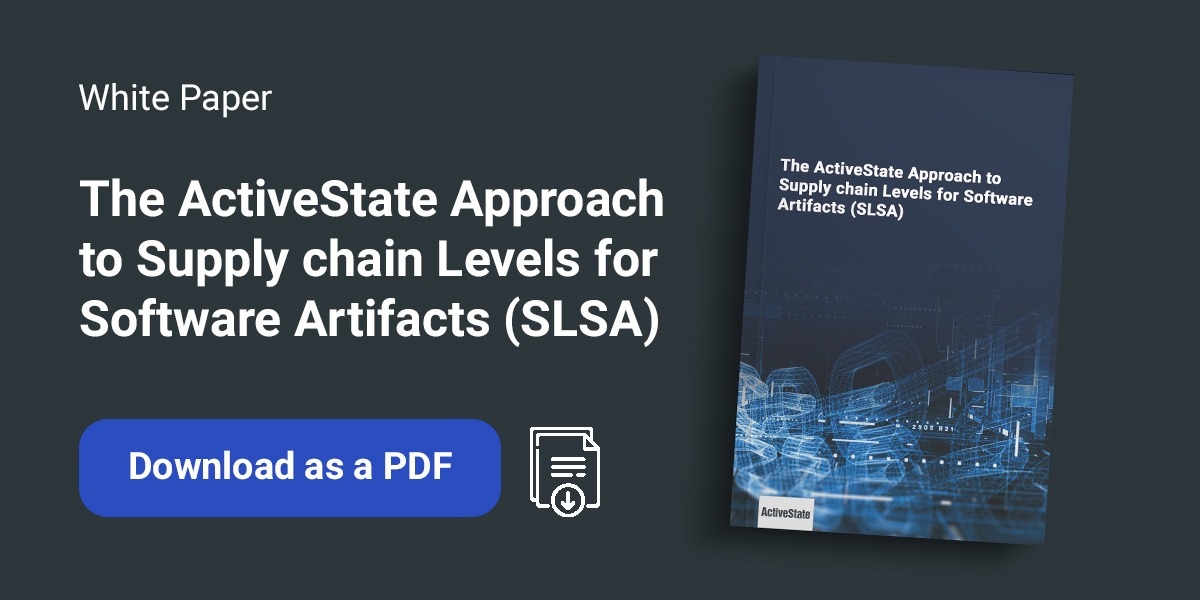 The ActiveState Approach to Supply chain Levels for Software Artifacts (SLSA)