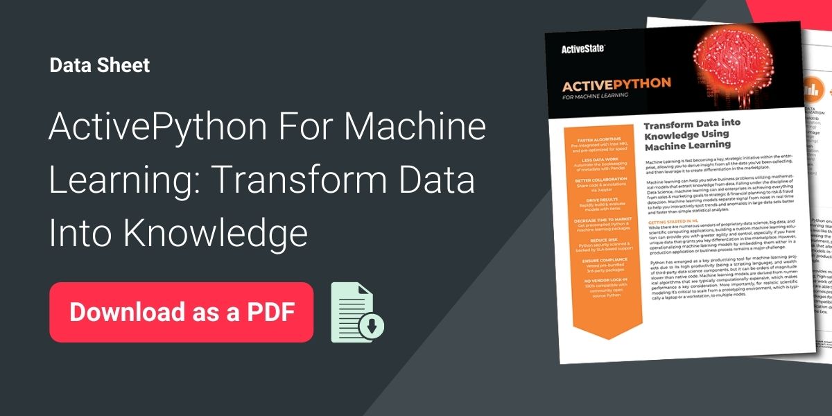 Datasheet ActivePython For Machine Learning Graphic