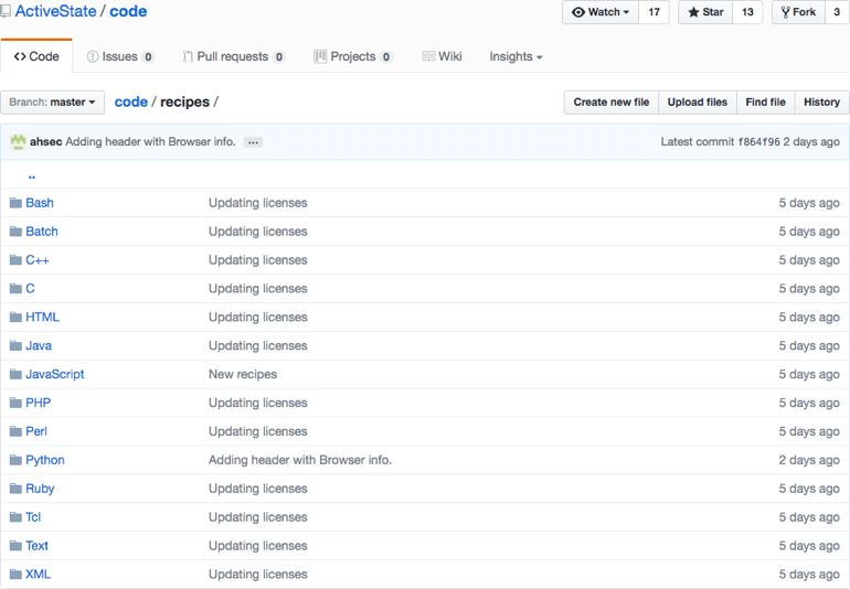 code recipes github