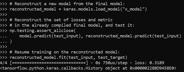 reconstructed model predict