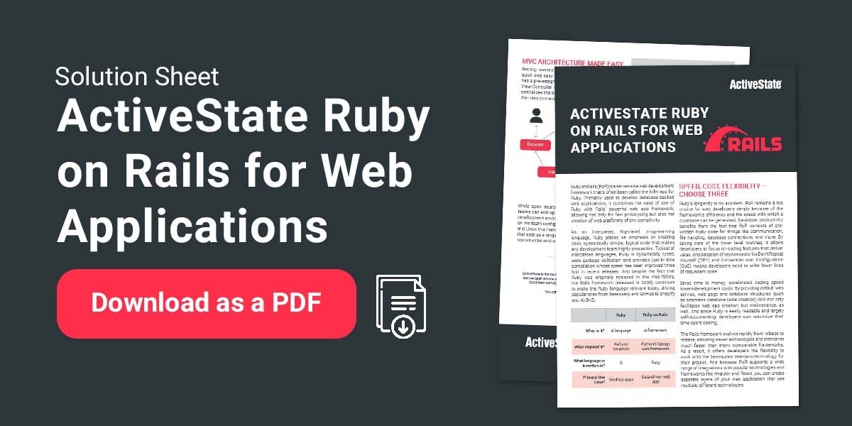 ActiveState Ruby on Rails for WebApps