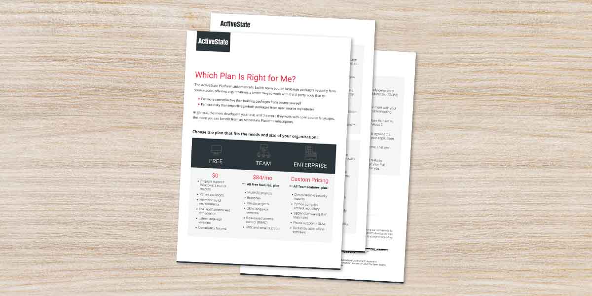 Datasheet: Which ActiveState Pricing Plan Is Right for Me