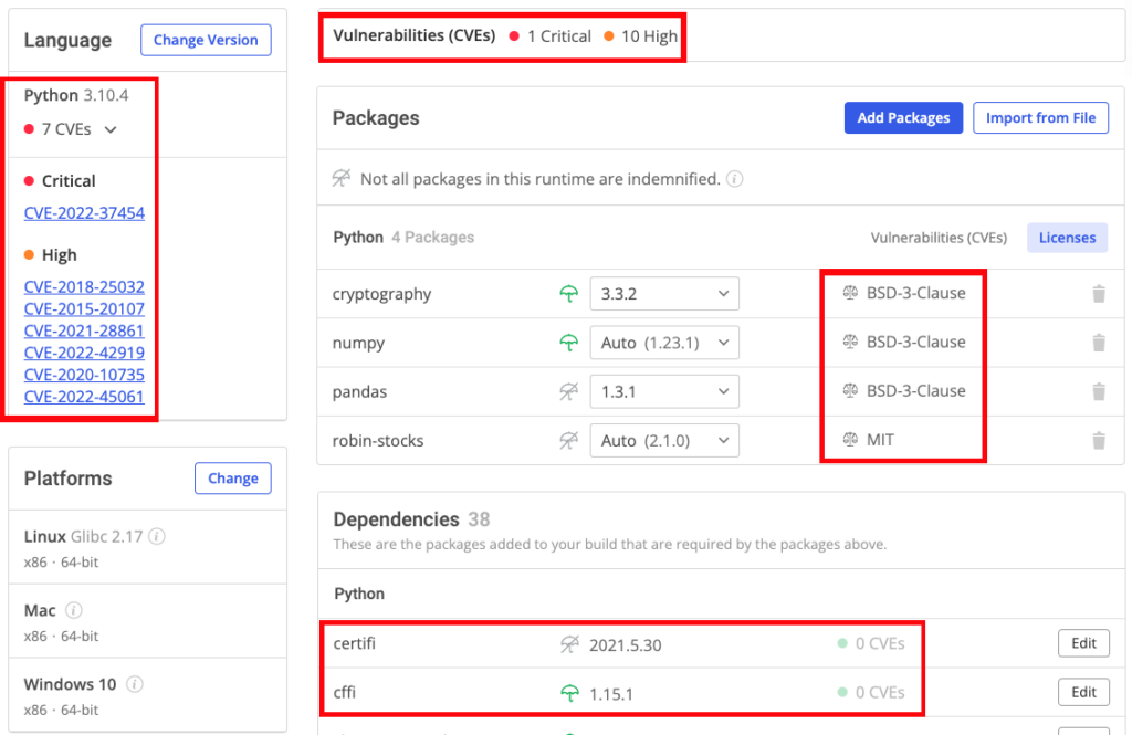 ActiveState Visibility into Dependencies